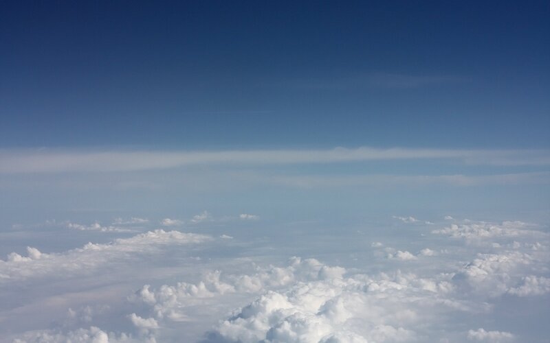 sky view from above clouds
