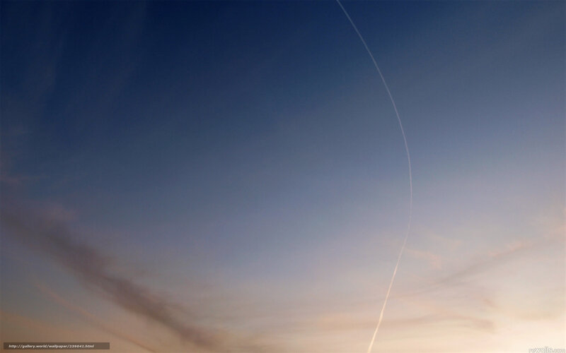 Sky with airplane trail