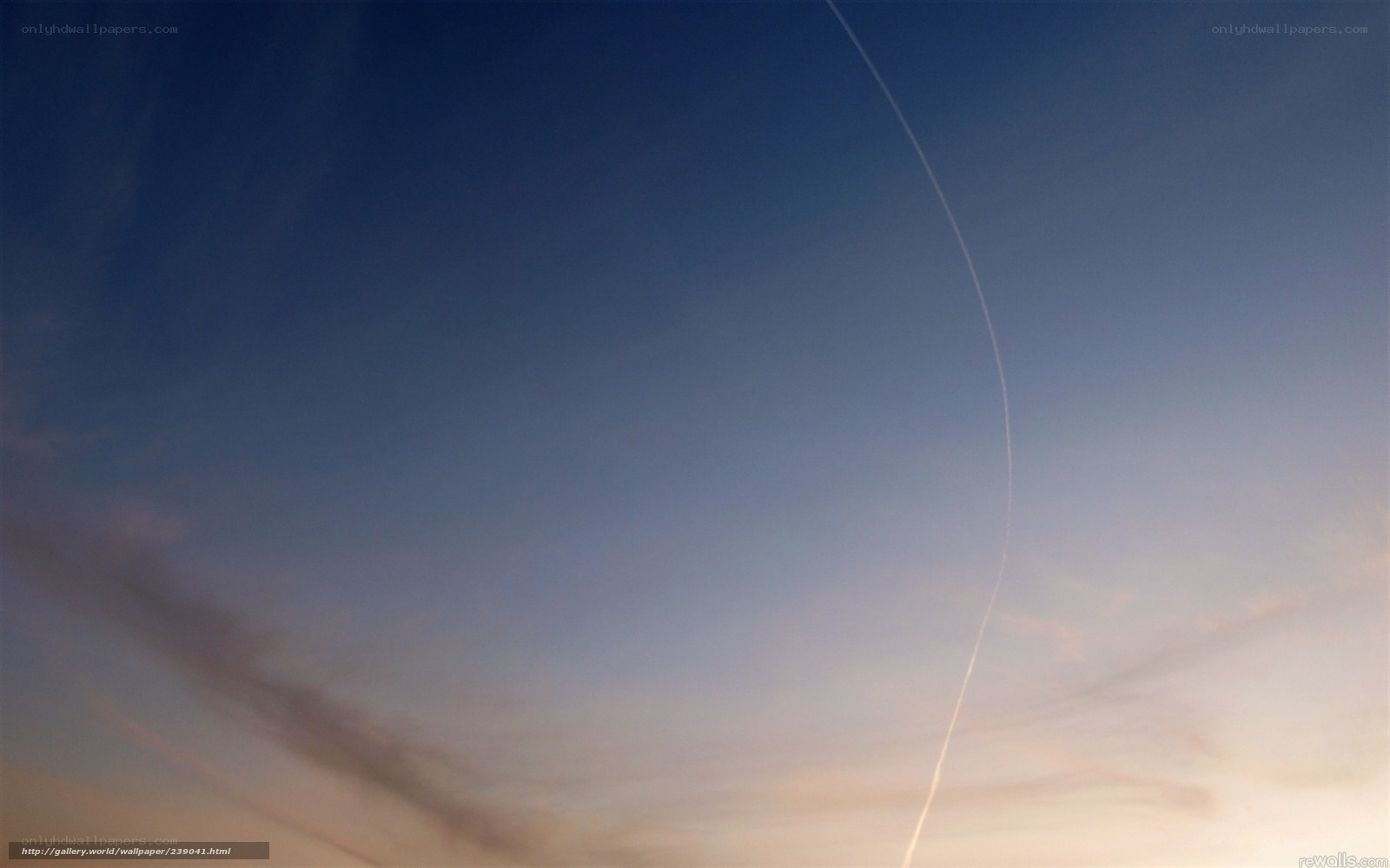 Sky with airplane trail