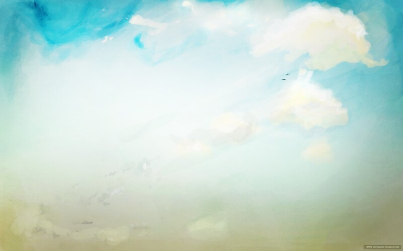sky with clouds and birds