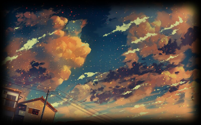 Sky with Clouds and Houses