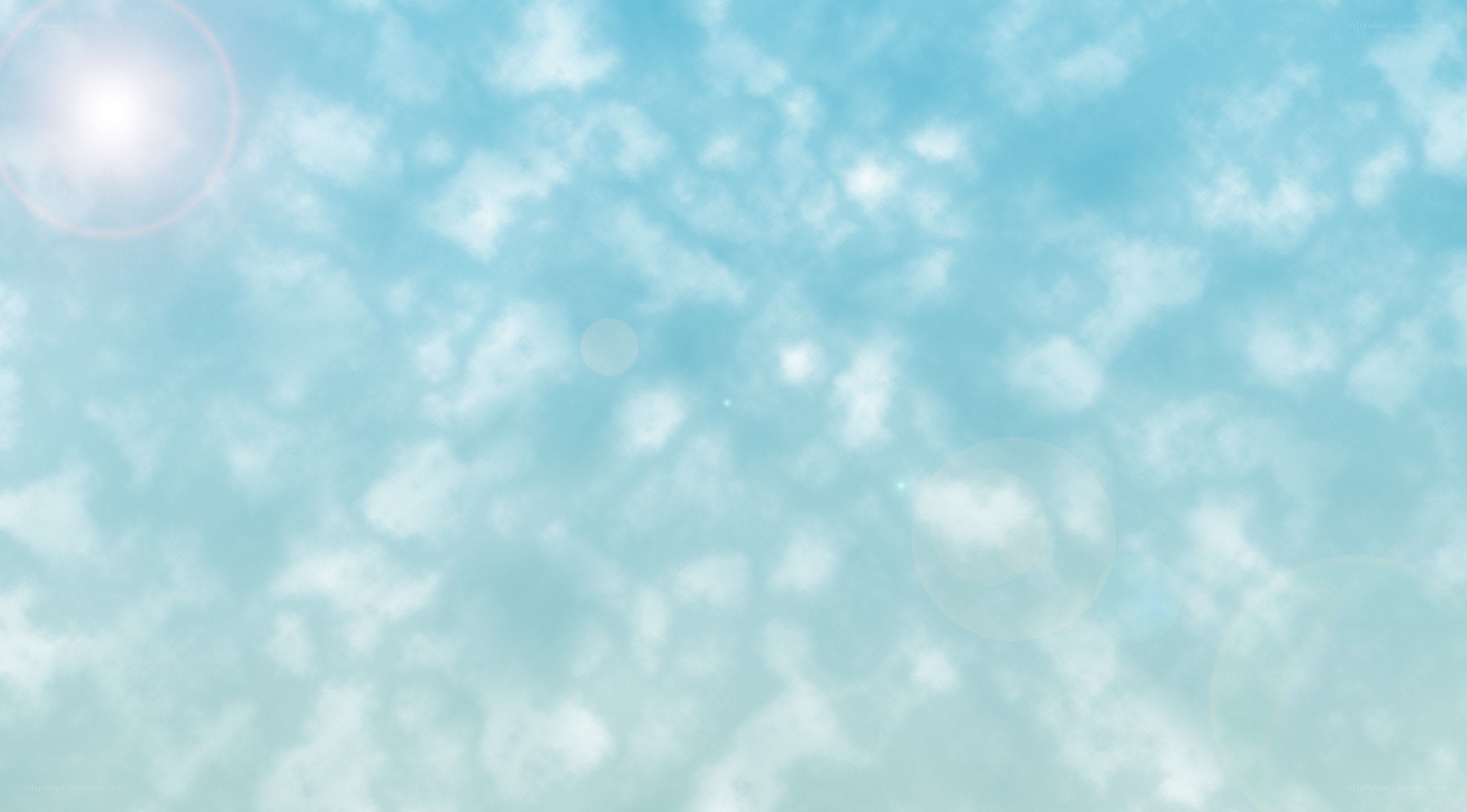 sky with clouds and lens flare
