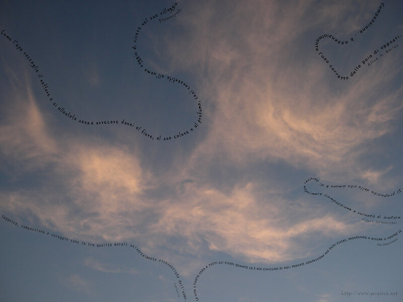 Sky with Clouds and Text — Blue