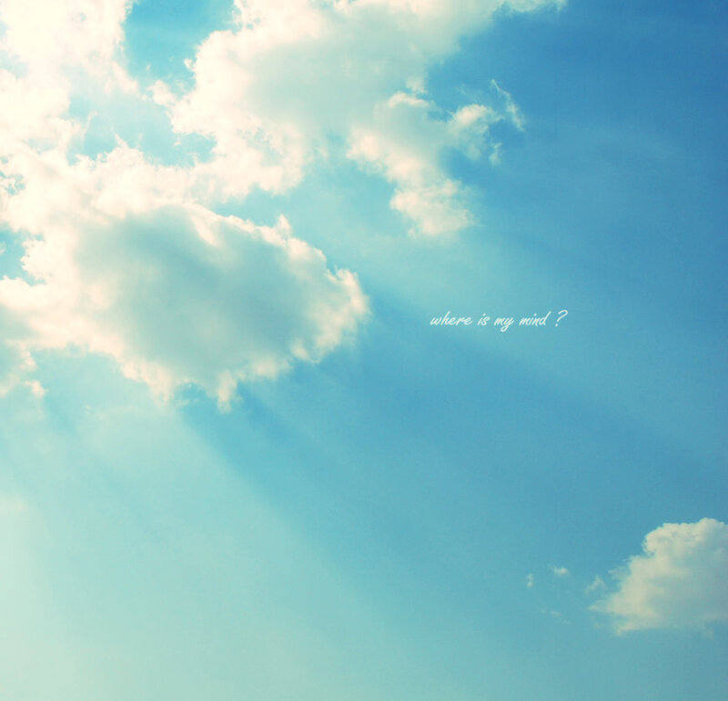 sky with clouds and text