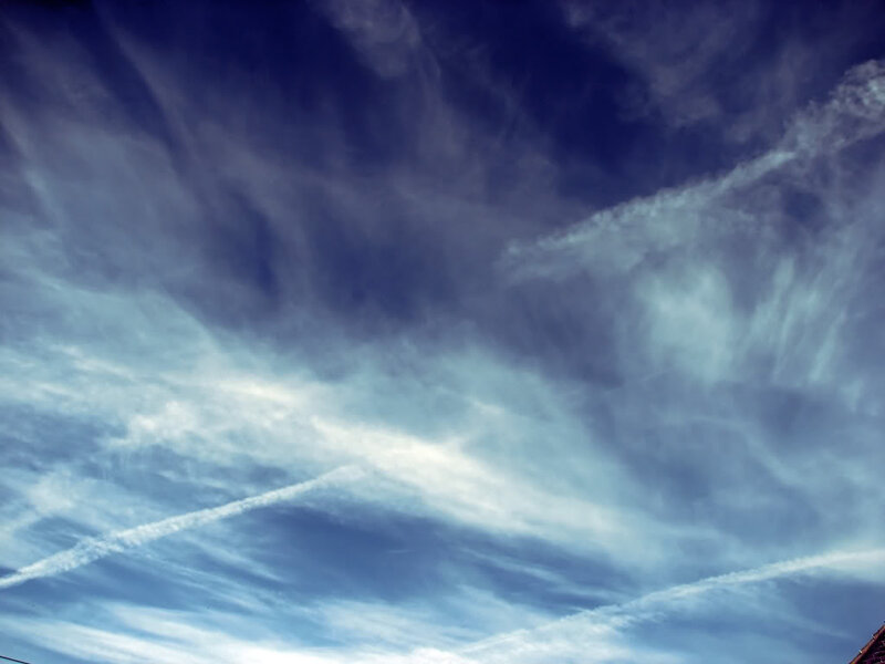 Sky with Contrails — Blue