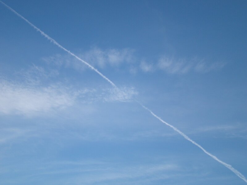Sky with contrails