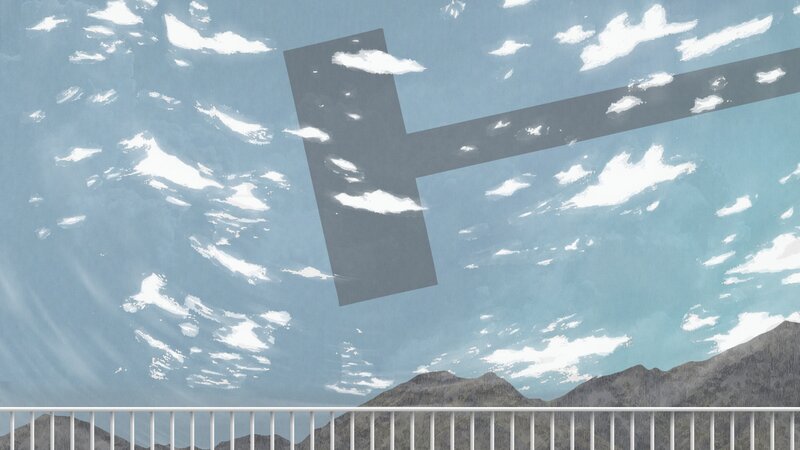 Sky with large cross shadow