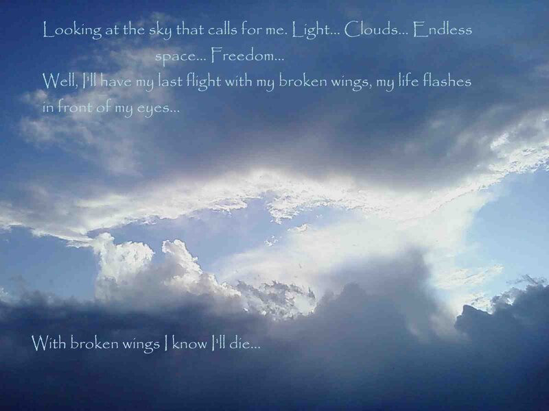 Sky with poetic text