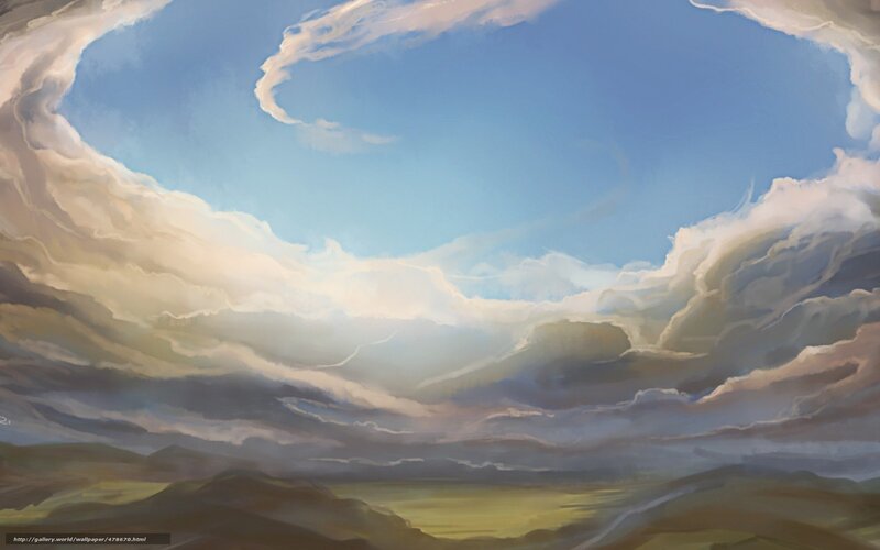 Sky with swirling clouds