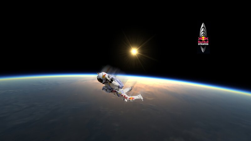 skydiver above earth