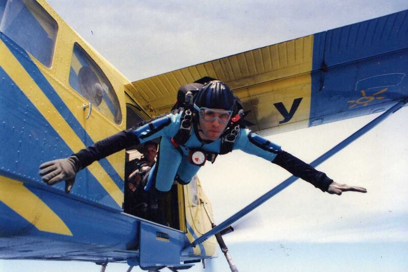 Skydiver Exiting Aircraft
