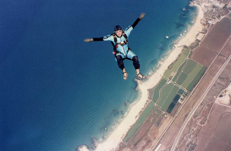 Skydiver in Freefall — Blue, Adventurous