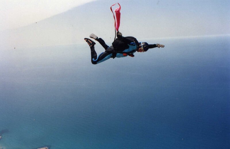 Skydiver in Freefall — Blue