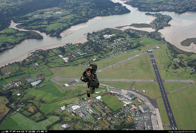 Skydiver in Freefall — Green