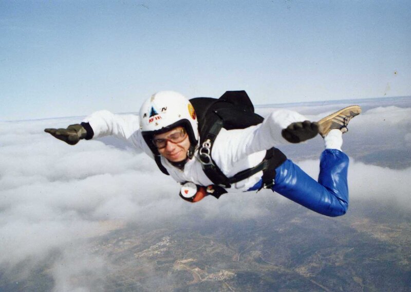 Skydiver in Freefall — White