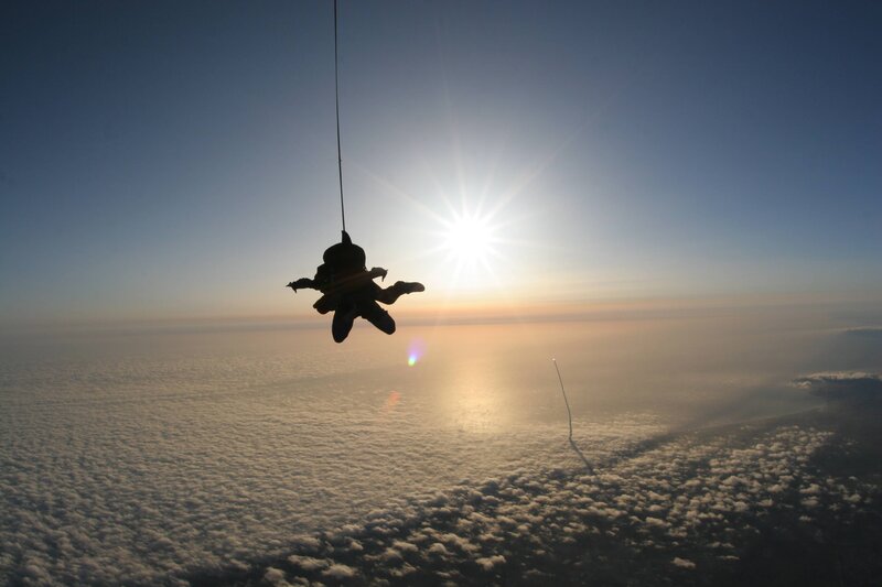 Skydiver in Silhouette