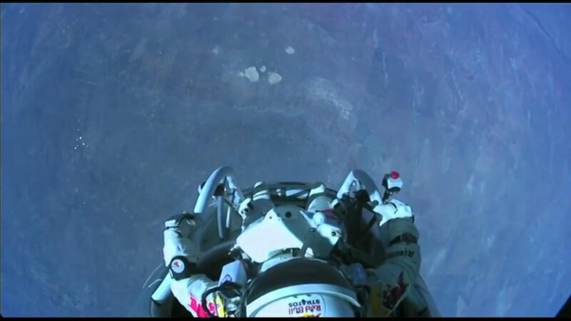 skydiver in space suit