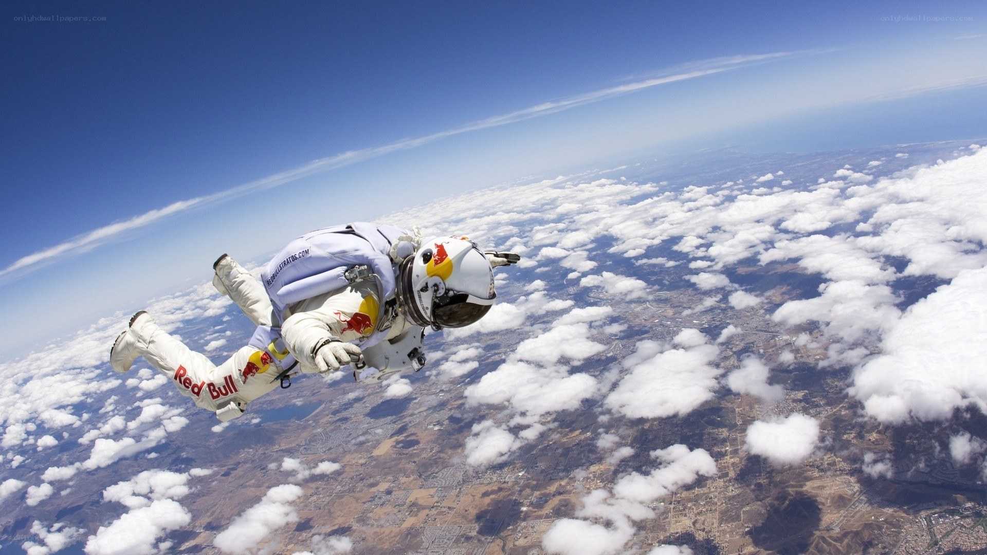 skydiver in space suit