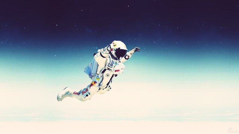 Skydiver in Space Suit — White