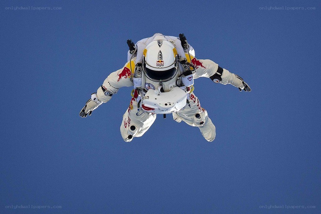 skydiver in white suit