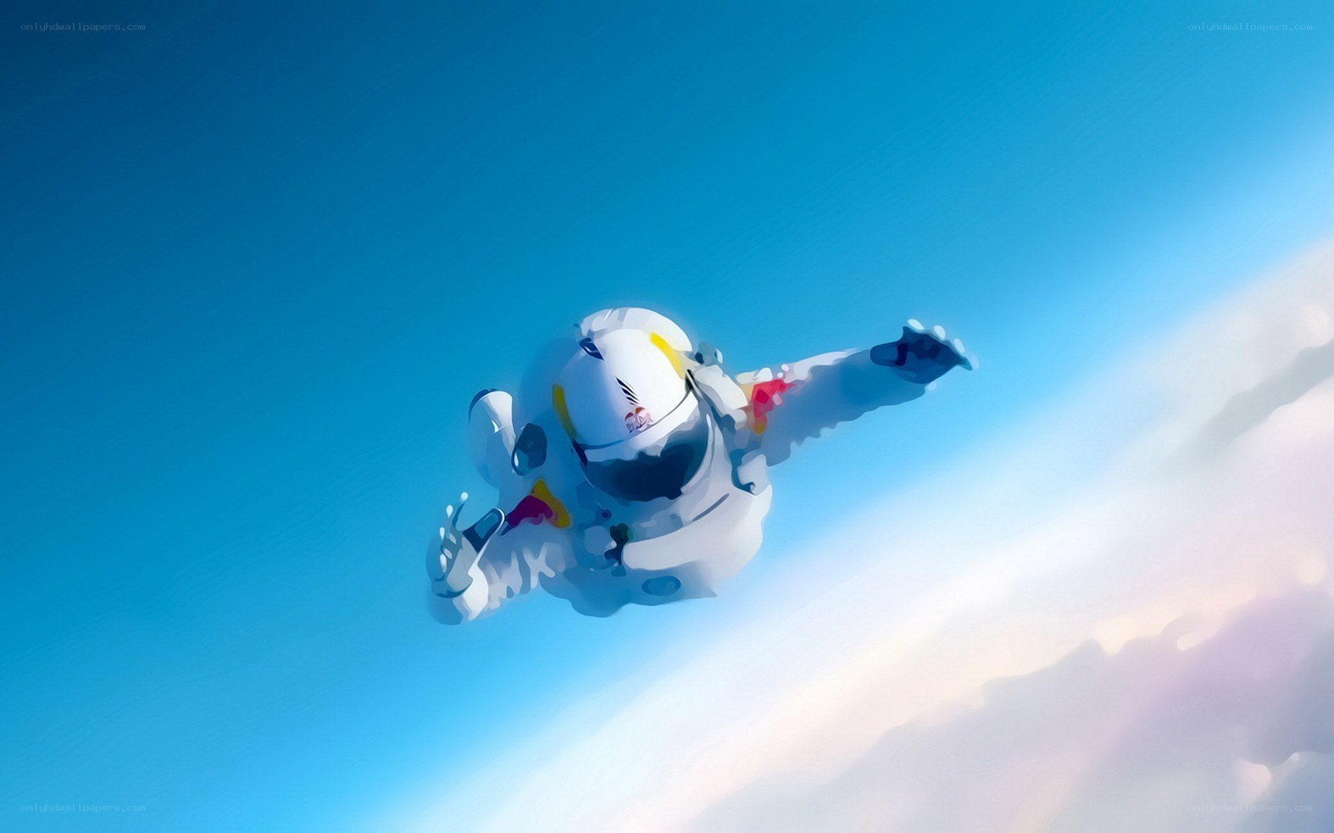 skydiver in white suit