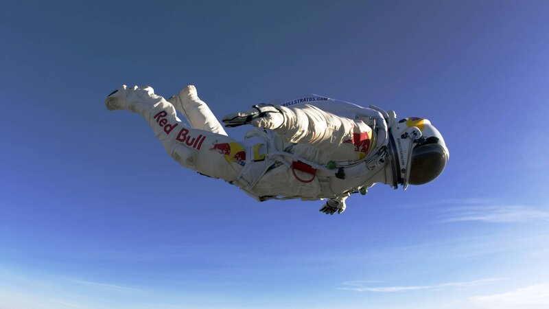 Skydiver in White Suit — Blue