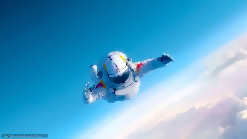 skydiver in white suit