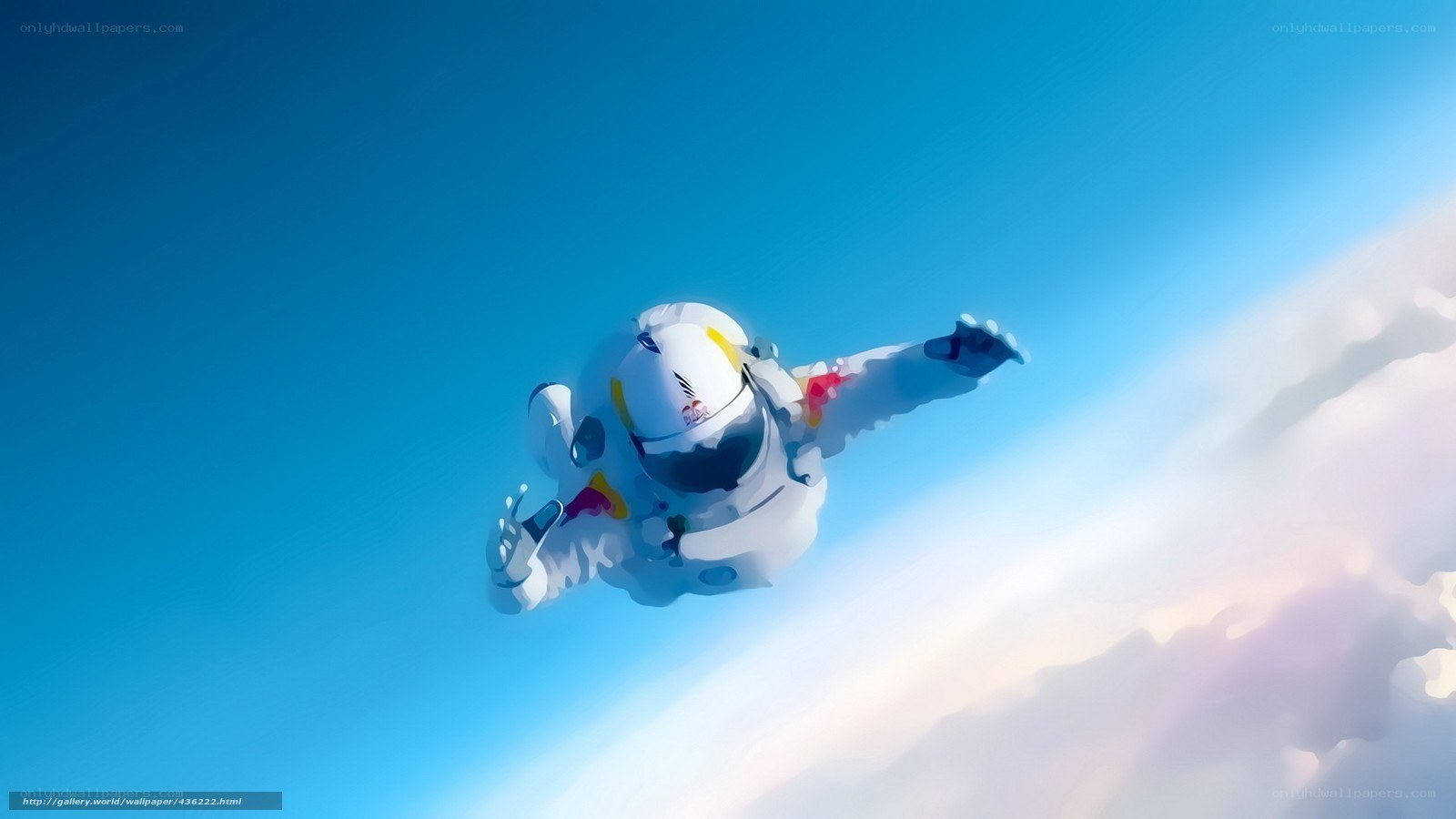 skydiver in white suit