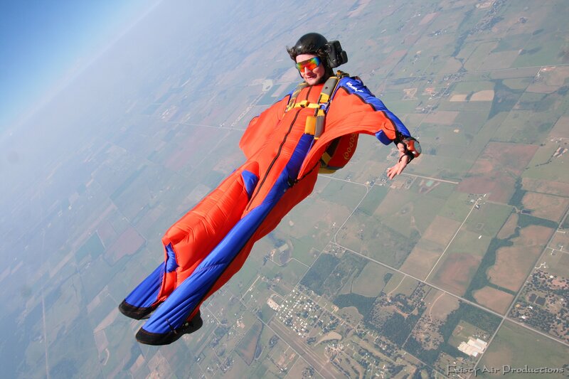 skydiver in wingsuit