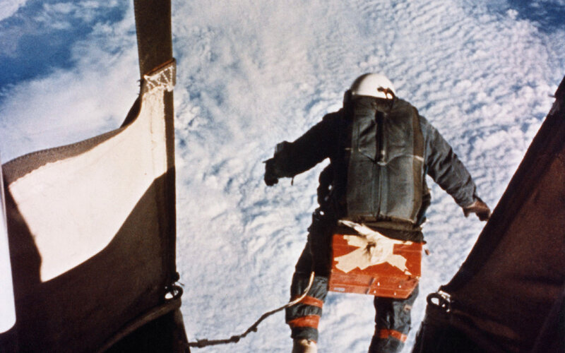 skydiver preparing to jump