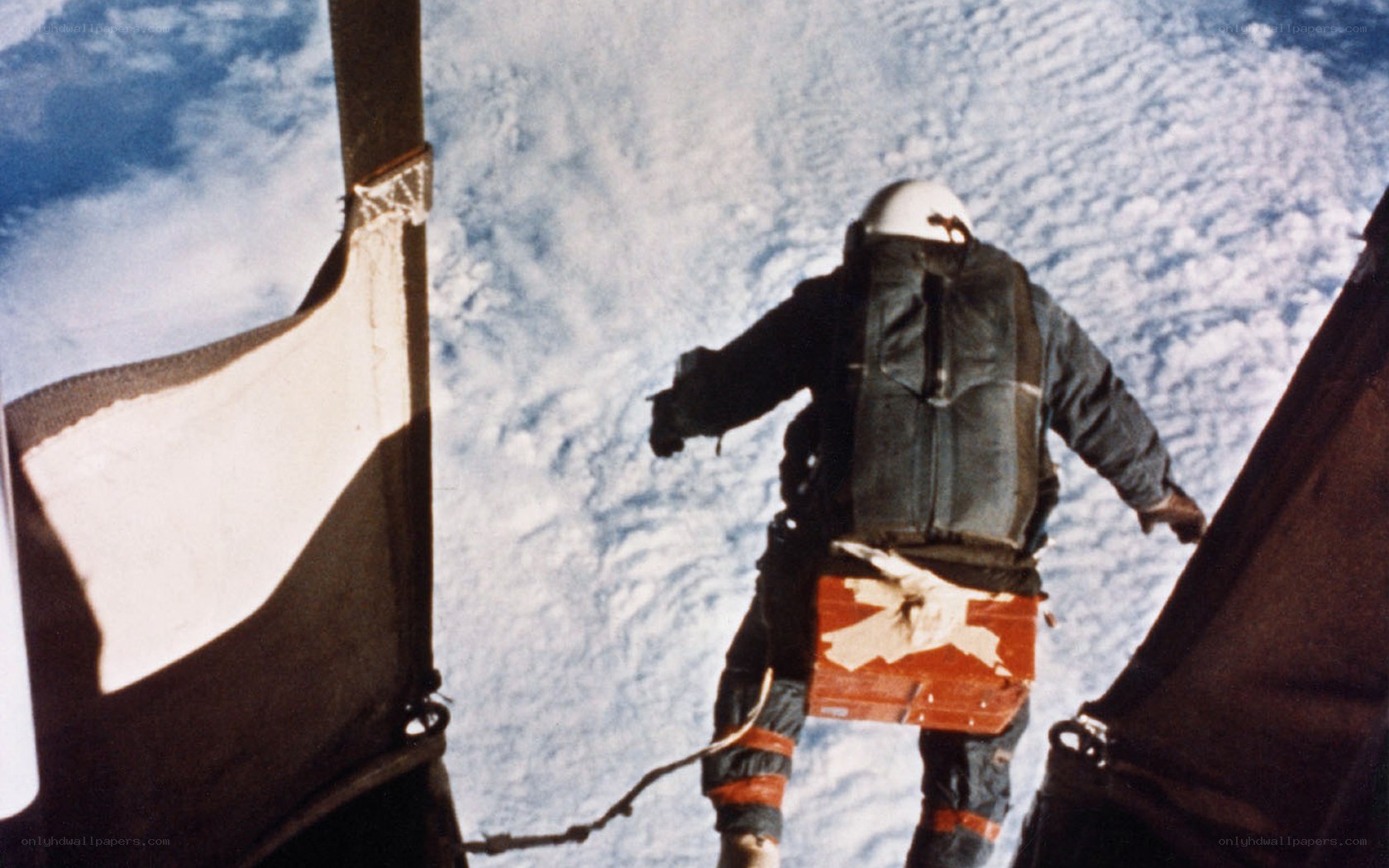 skydiver preparing to jump