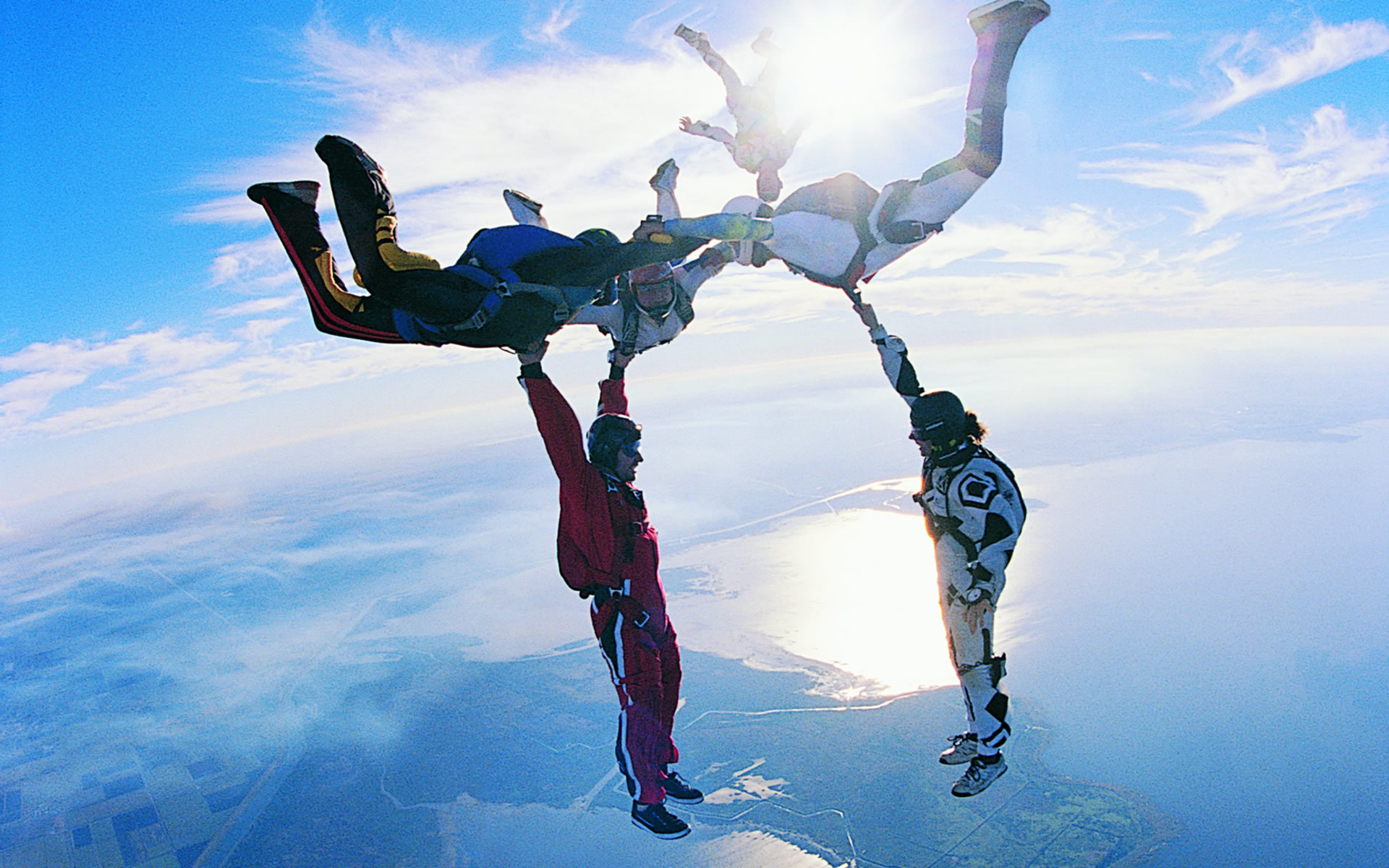Skydivers in formation