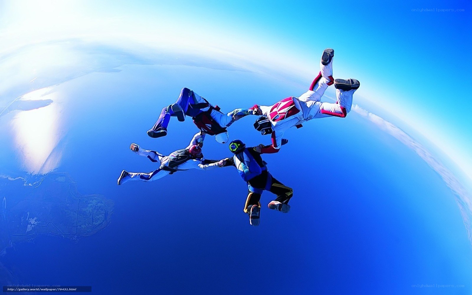 Skydivers in formation