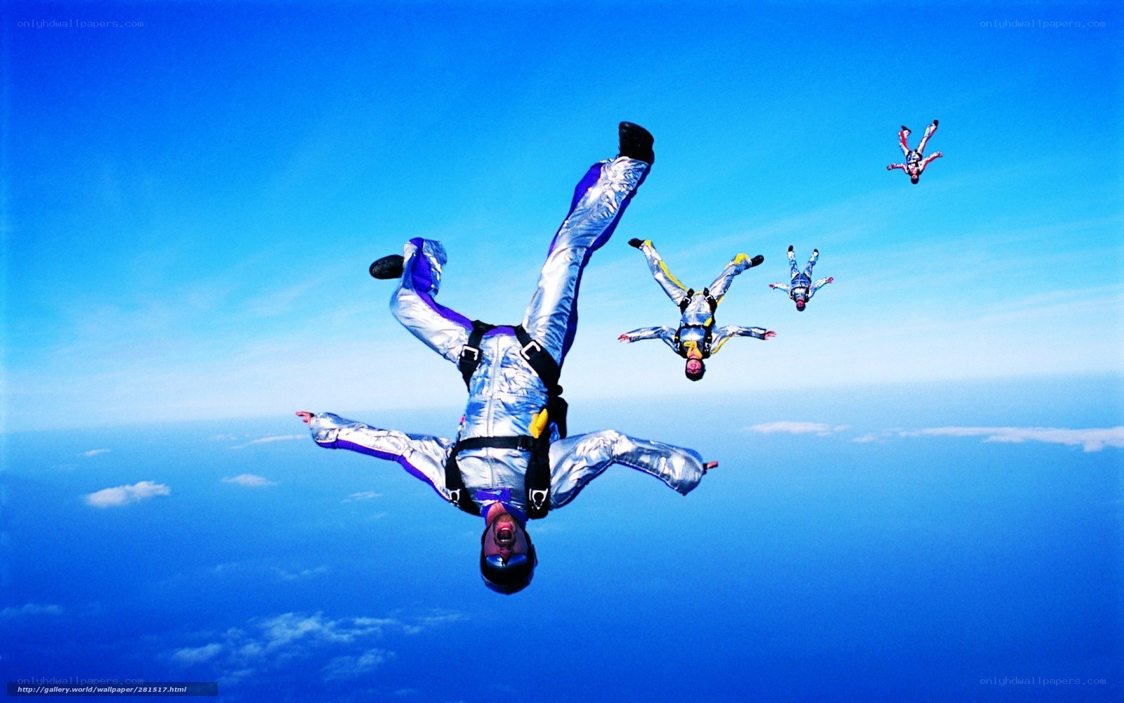 Skydivers in freefall