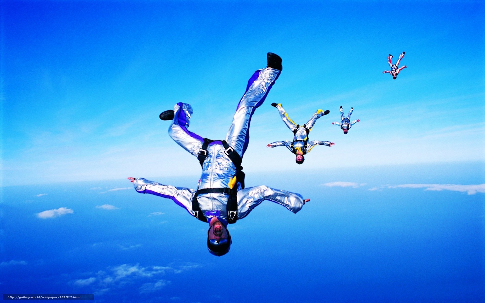 Skydivers in freefall