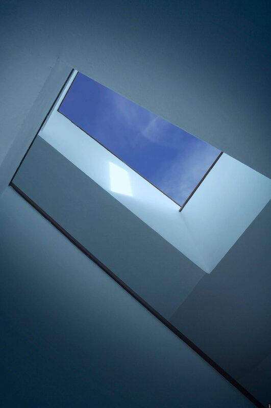 skylight view of blue sky