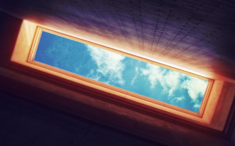 Skylight with Blue Sky — Serene, Afternoon, Photograph