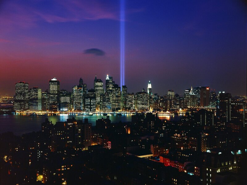 Skyline with Light Beam