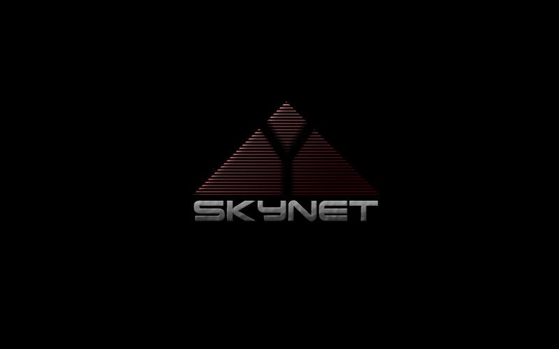 Skynet logo on black background