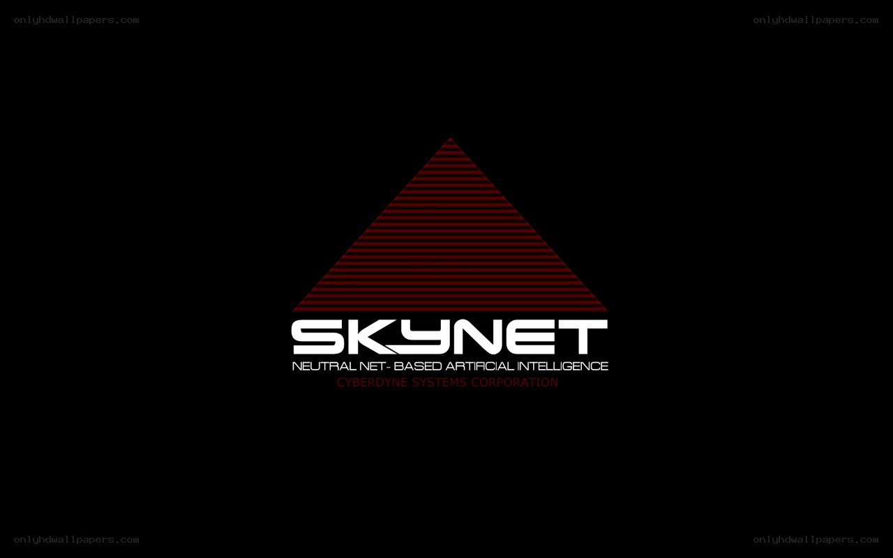 Skynet logo on black background