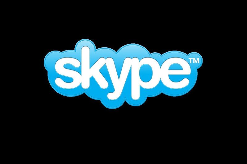 Skype logo on black background