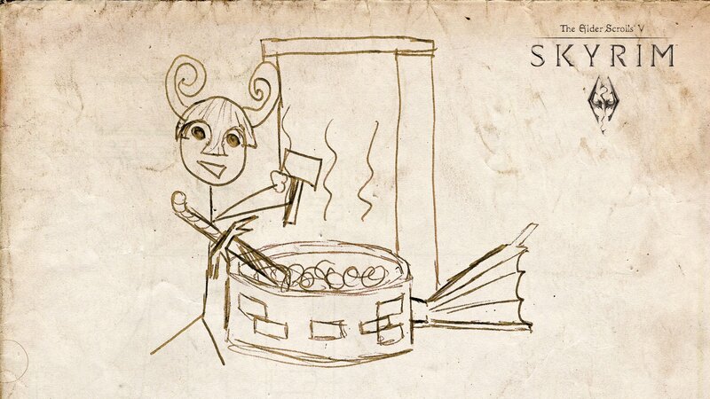 Skyrim doodle drawing