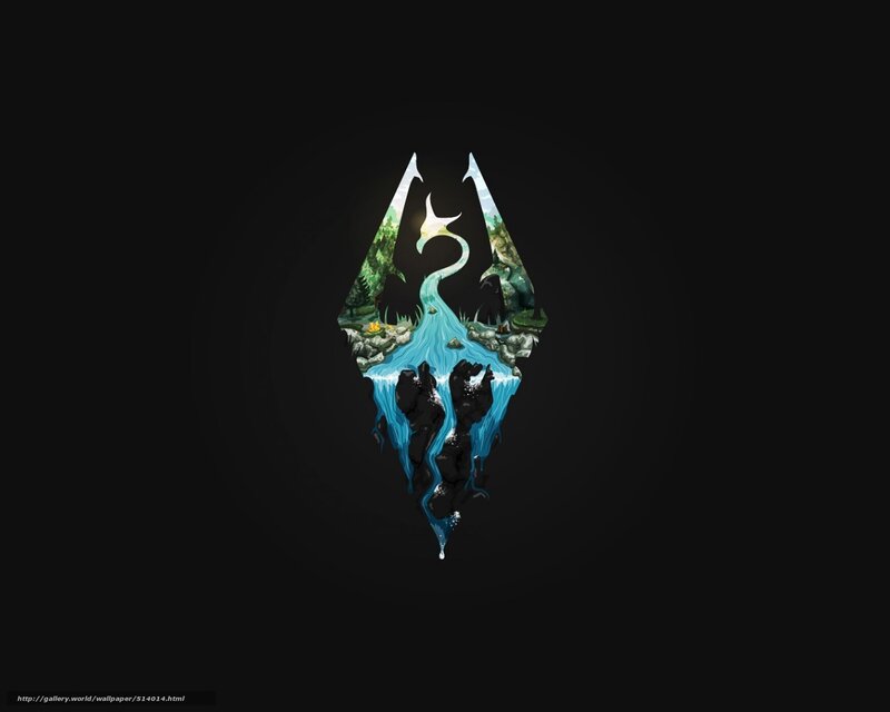 Skyrim logo landscape
