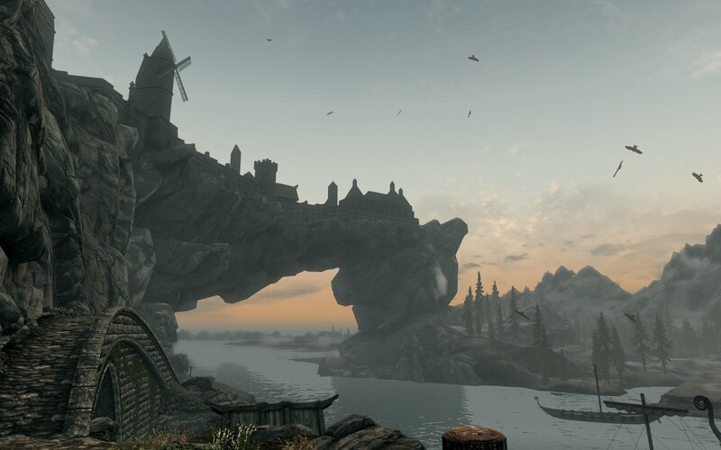 Skyrim's Windhelm at dawn