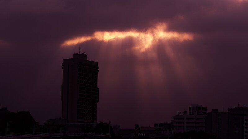 Skyscape with Building