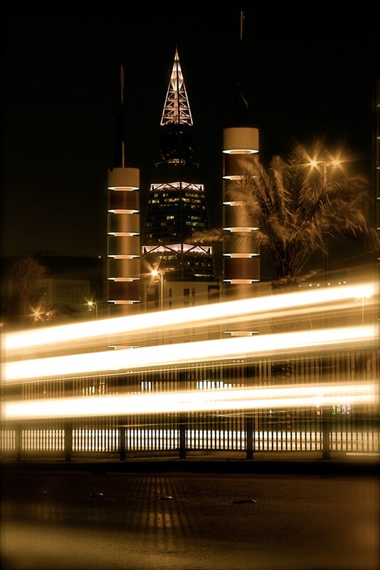 Skyscraper at Night — Black, Dramatic