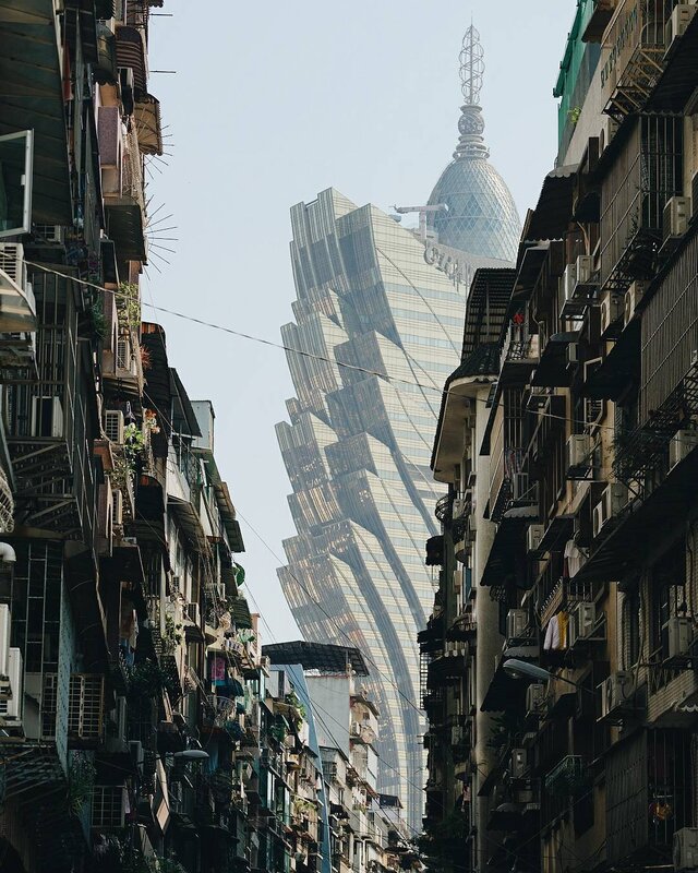 Skyscraper Between Buildings