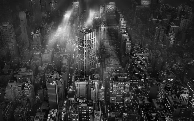 Skyscraper Cityscape — Black