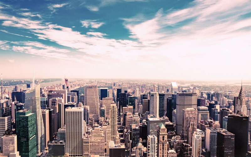Skyscraper Cityscape — Blue, Serene