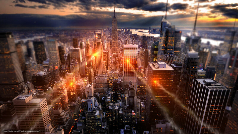 Skyscraper Cityscape — Orange, Dramatic